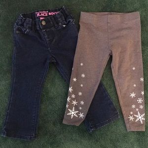 Jeans and Snowflake leggings